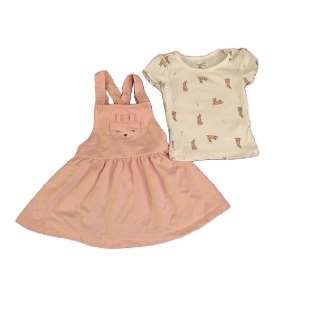 Carter's Pink Dress and White Tee Set